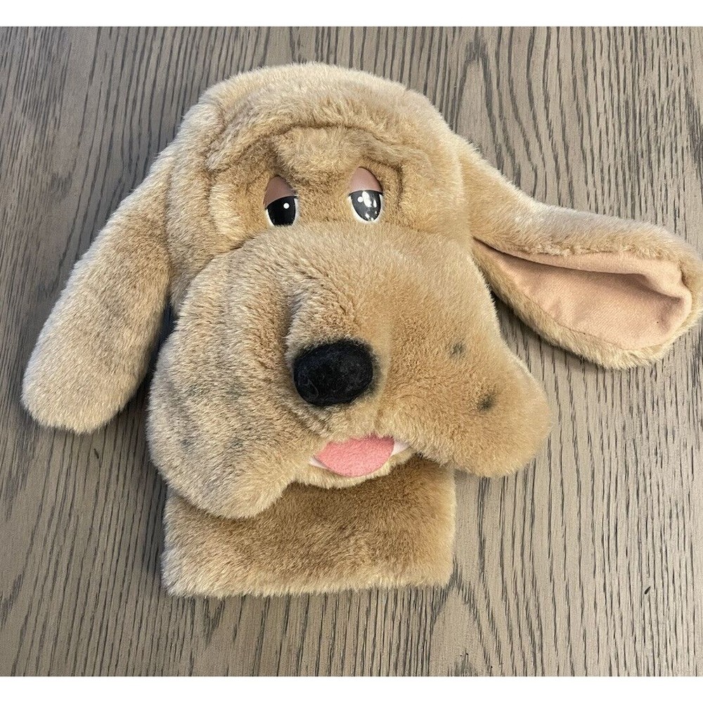 Vintage A&A Basset Hound Dog Hand Puppet Puppy Stuffed Animal Plush EUC HTF